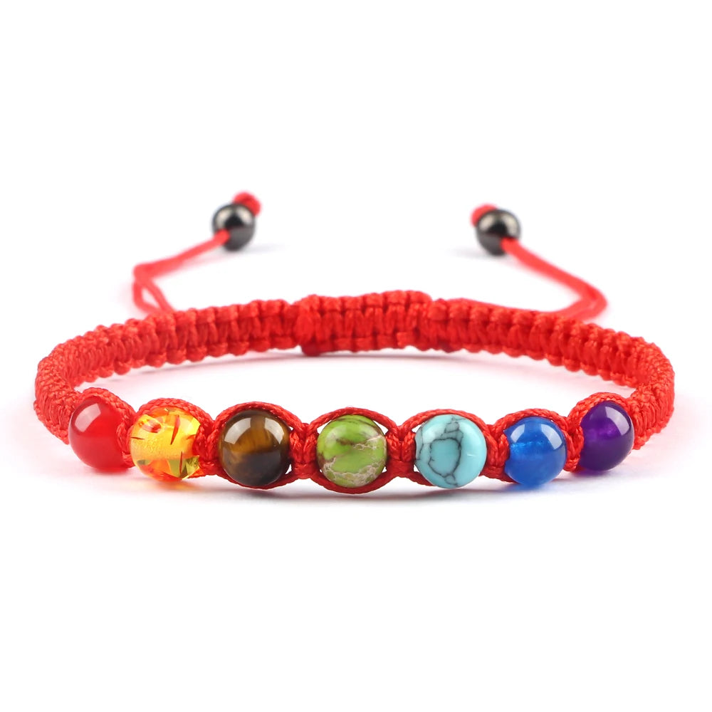 Handgewebtes 7-Chakra-Heilperlen-Armband für Männer, 6 mm, Naturstein, Gebetsarmbänder, Paare, modischer Armreif, Damen, Yoga, Schmuck, Geschenk