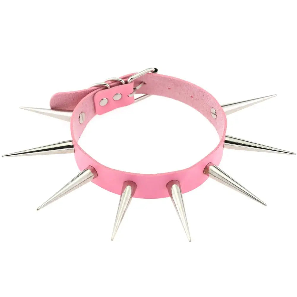 Große lange Spikes Halsband Kühle Punk Halskette für Frauen Männer Metall Halsband Rave Festival Goth Kostüme Schmuck