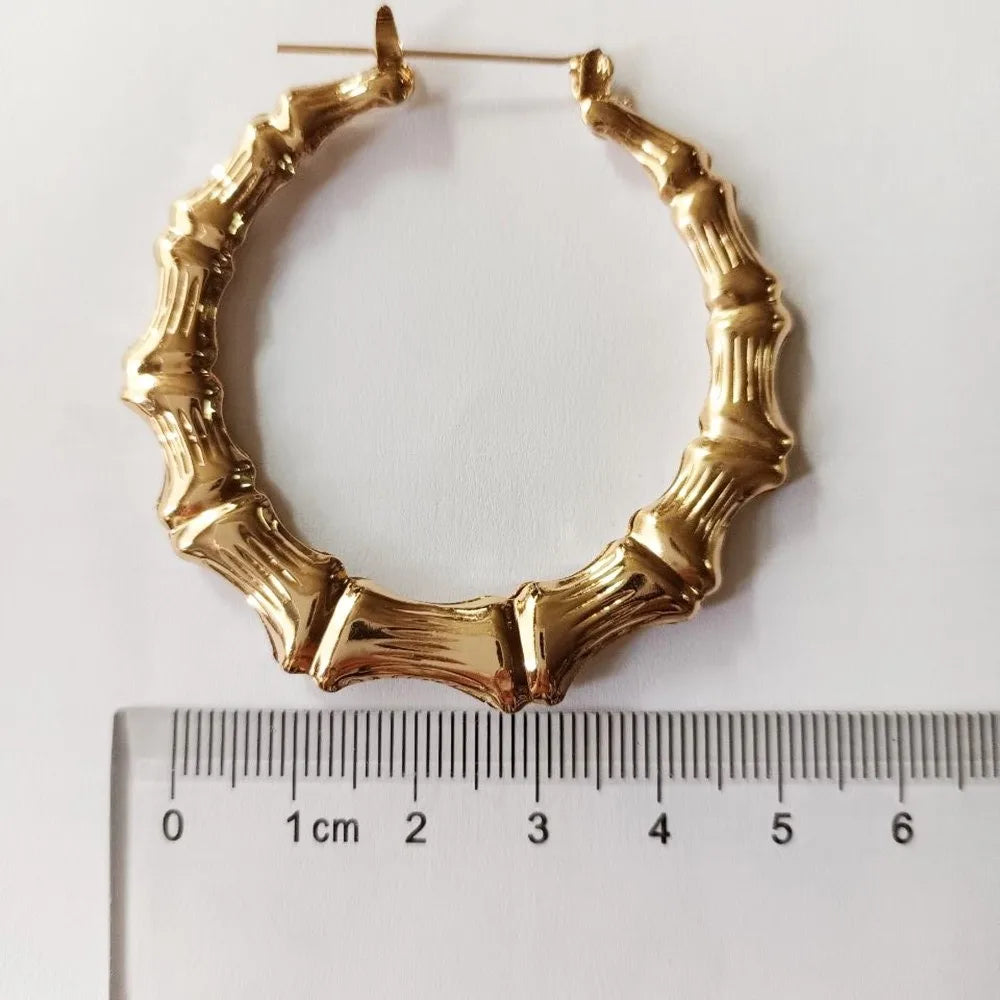 VIVILADY Heißer Größere Bambus Creolen Frauen Basketball Ehefrauen Sommer Frühling Herbst Mode Schmuck Mädchen Bijoux Zubehör Geschenke