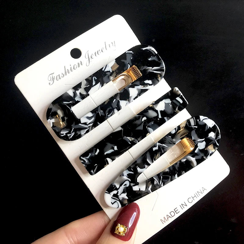 Neue 3 stücke Set Mode Acryl Haar Clip Für Frauen Koreanische Trendy Geometrische Haar Berrettes Mädchen Haar Zubehör Hairgrip Großhandel