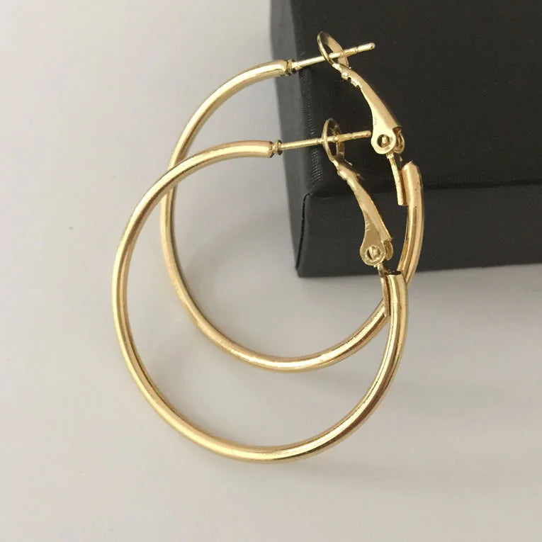 Modeschmuck Runde Große Creolen Für Frauen Männer Zubehör Ohrring Gold Silber Farbe 2,5-10 cm Ohrring Haken paar Geschenk