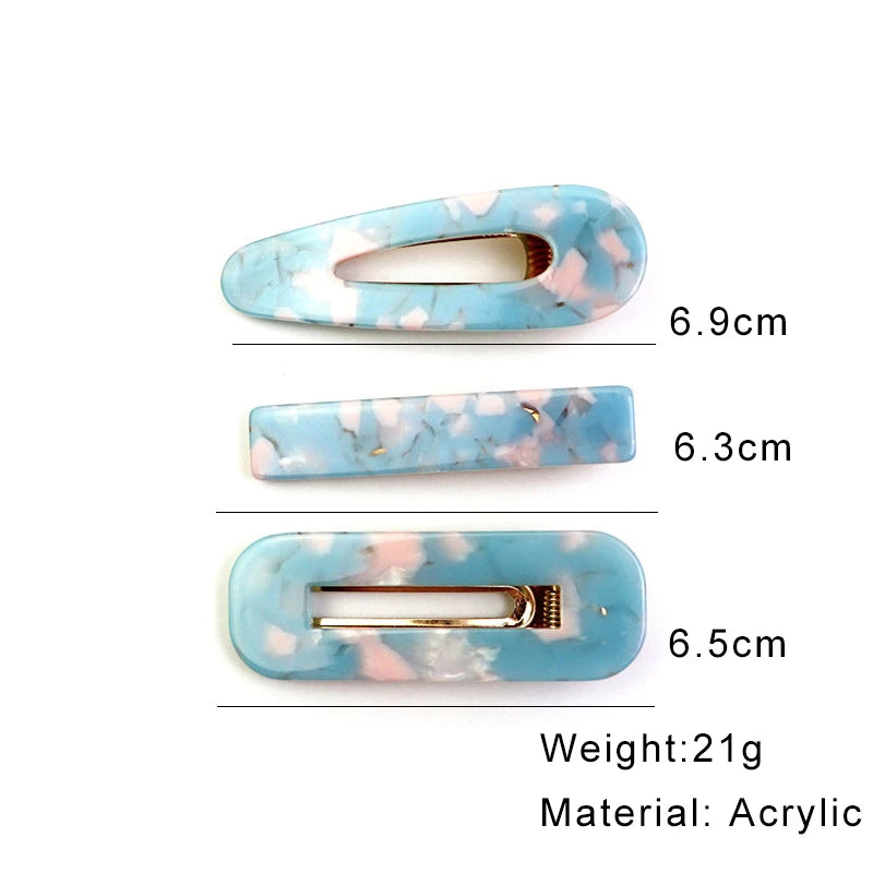 Neue 3 stücke Set Mode Acryl Haar Clip Für Frauen Koreanische Trendy Geometrische Haar Berrettes Mädchen Haar Zubehör Hairgrip Großhandel