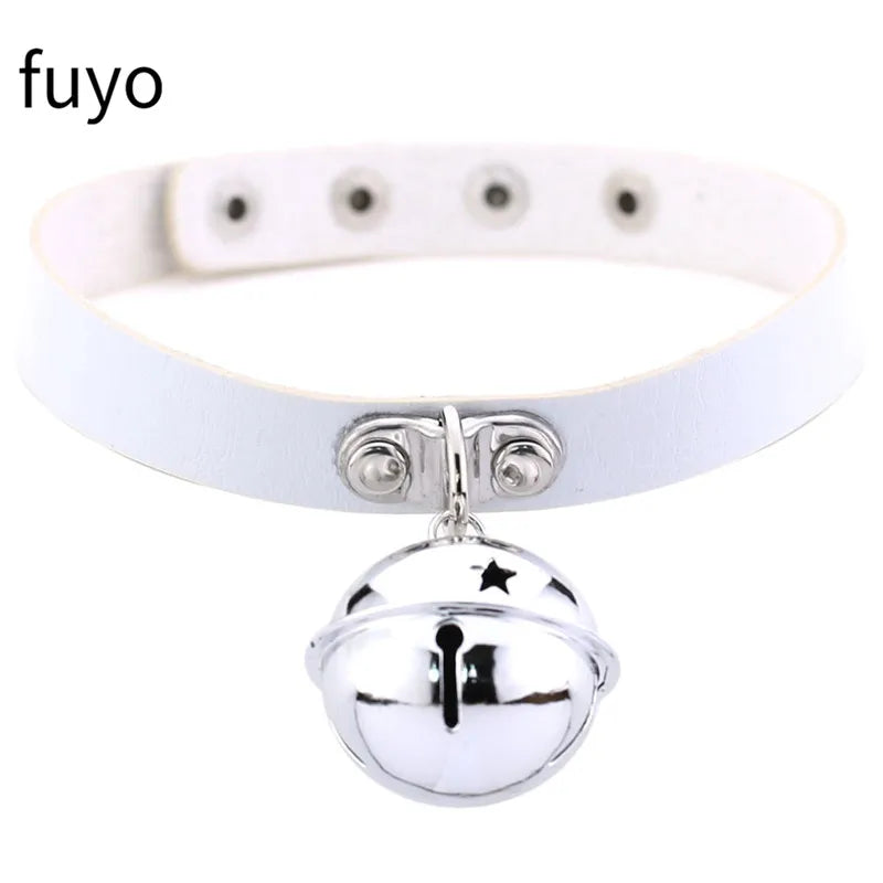 Weiß Sexy Vegan Choker Halsketten Punk Harajuku Goth Kragen Kette Traktion Halskette Leder Bondage Cosplay Party Schmuck Grunge