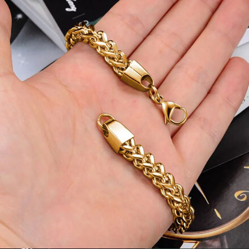Silber/Gold/Schwarz Edelstahl Handgelenk Kette Armbänder Armreifen Für Männer Männlich Punk Link Schmuck Zubehör Großhandel