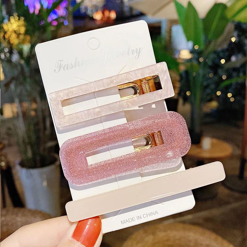Neue 3 stücke Set Mode Acryl Haar Clip Für Frauen Koreanische Trendy Geometrische Haar Berrettes Mädchen Haar Zubehör Hairgrip Großhandel