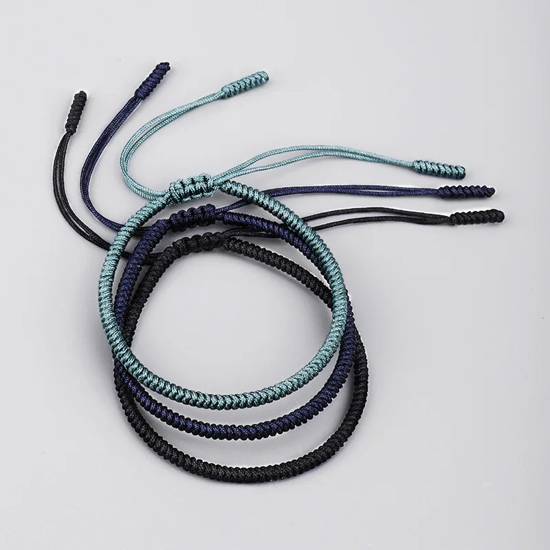 Tibetisch-buddhistische Liebe, Glücksbringer, tibetischer Faden, Armbänder und Armreifen für Damen und Herren, handgefertigte Knoten, Budda-Seil-Armband