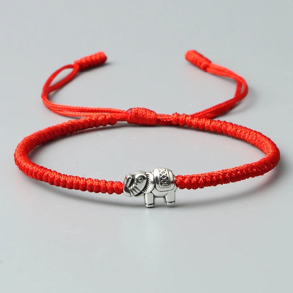 Retro-Elefant-Armbänder, glückliches geflochtenes Kettenarmband für Damen und Herren, viel Glück, Freundschaft, Wunsch-Geschenk, Schmuck, handgefertigt, verstellbar