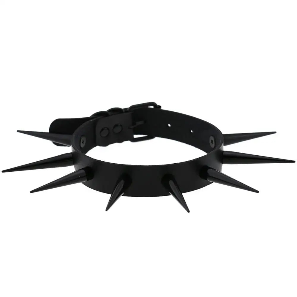 Große lange Spikes Halsband Kühle Punk Halskette für Frauen Männer Metall Halsband Rave Festival Goth Kostüme Schmuck