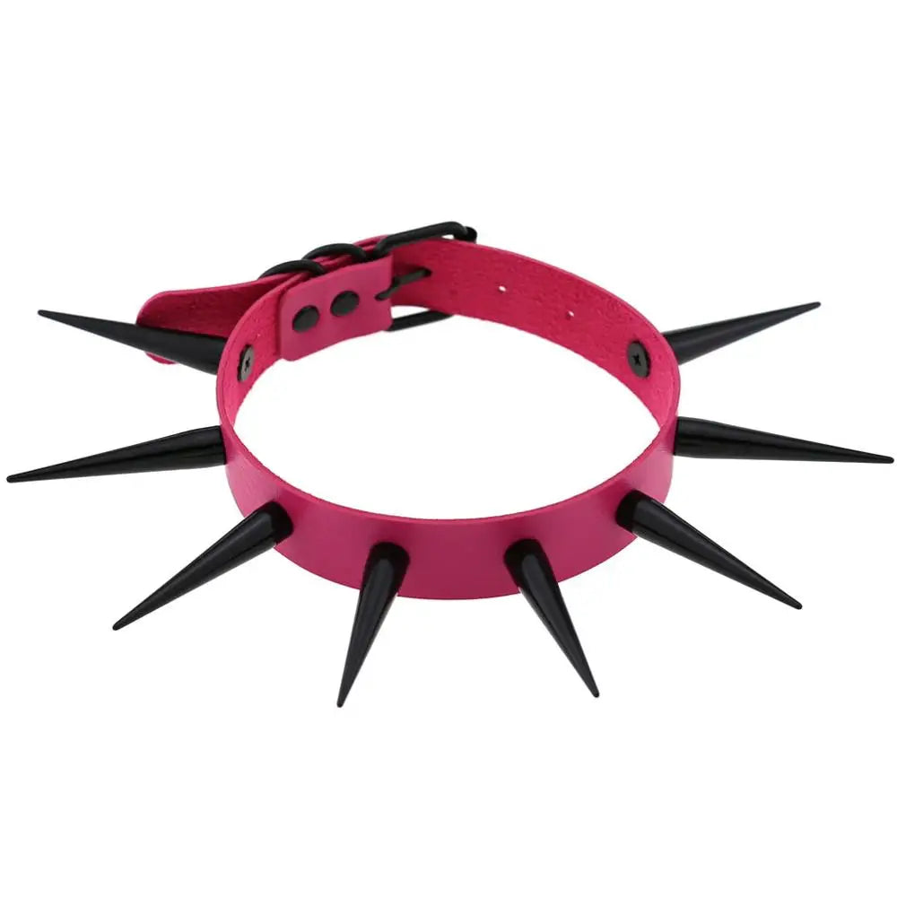 Große lange Spikes Halsband Kühle Punk Halskette für Frauen Männer Metall Halsband Rave Festival Goth Kostüme Schmuck