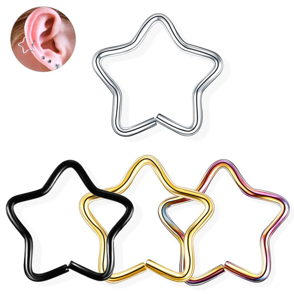 Körperschmuck Chirurgenstahl Daith Herz Ring Knorpel Tragus Piercings Hoop Lippe Nasenringe Orbital Ohrstecker Helix Schmuck