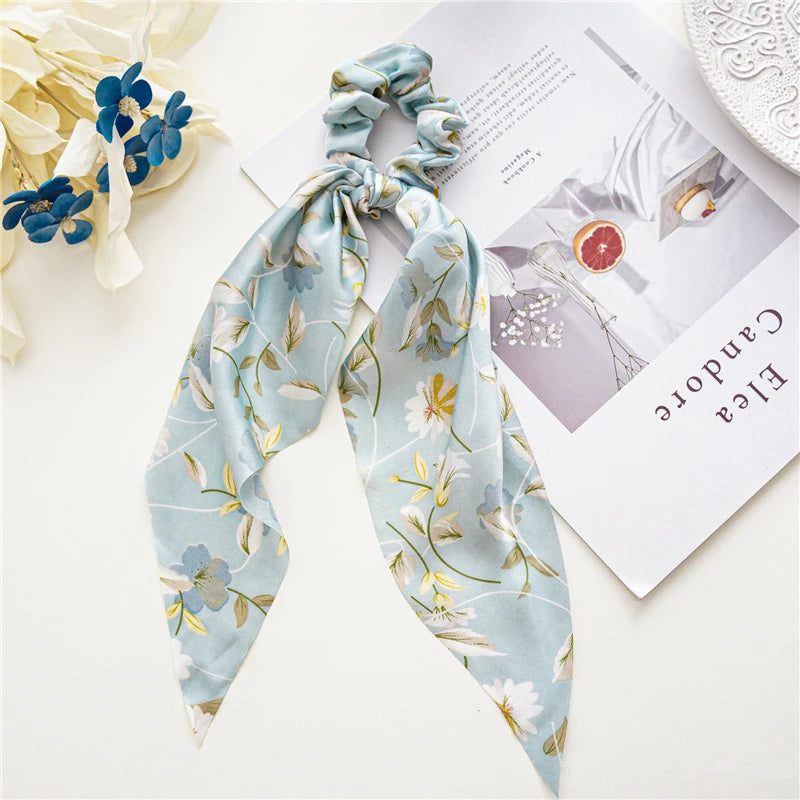 Neue Mode Druck Bogen Scrunchies Haar Band Für Frauen Elastische Haarband Mädchen Schachtelhalm Haar Krawatten Haar Zubehör