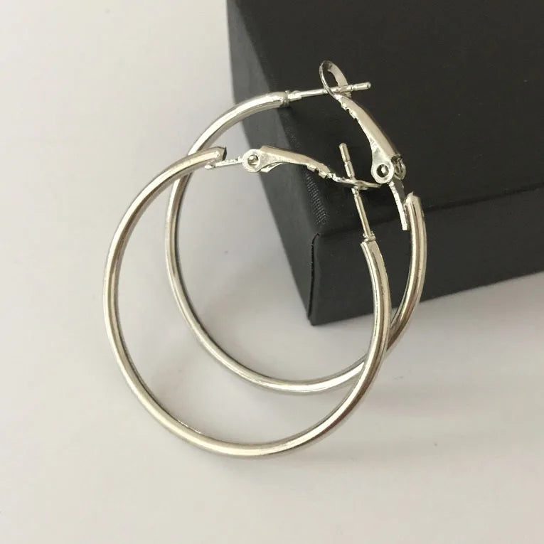 Modeschmuck Runde Große Creolen Für Frauen Männer Zubehör Ohrring Gold Silber Farbe 2,5-10 cm Ohrring Haken paar Geschenk