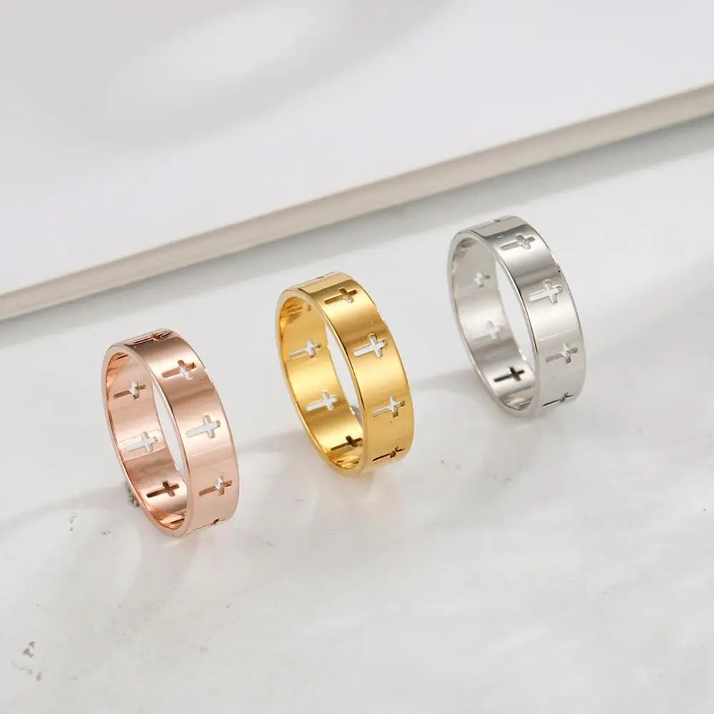 Skyrim Hohlkreuz Herrenring Damen Supernatural Jesus Edelstahl Verlobungsring Paar 2025, Schmuck, Jahrestagsgeschenke