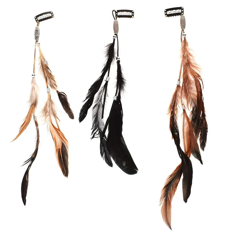 2024 neue Modische Boho Feder Stirnband Perücke Perlen Feder Kopfschmuck Handgemachte Haar Clip Mädchen Haar Zubehör Hohe Qualität