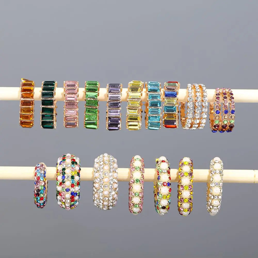 1 Stück cz Manschette Ohrringe für Frauen kleine C-Form Ohr manschette bunte Strass Clip Ohrringe Kristall Ohr manschette ohne Piercing