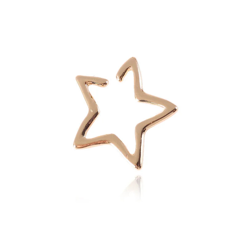Mädchen Hohle Stern Ohr Manschette Ohrringe Ohrstecker Boho Vintage Gefälschte Knorpel Ohrring Clip Ohrringe Frauen Ohrringe Punk Rock Earcuff