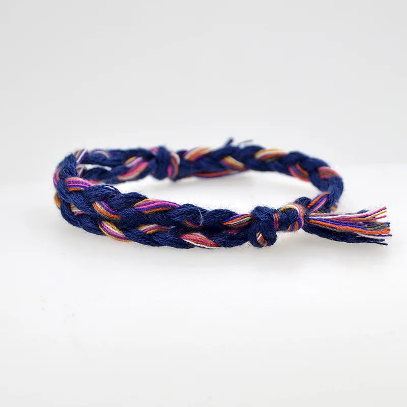 13 arten Böhmischen Einfache Feste Farbe Hand-Made Woven Armband Sonnenschein Strand Göttin Glück Seil Paar Armbänder Großhandel