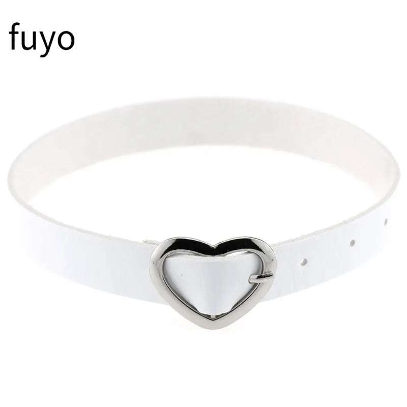 Weiß Sexy Vegan Choker Halsketten Punk Harajuku Goth Kragen Kette Traktion Halskette Leder Bondage Cosplay Party Schmuck Grunge