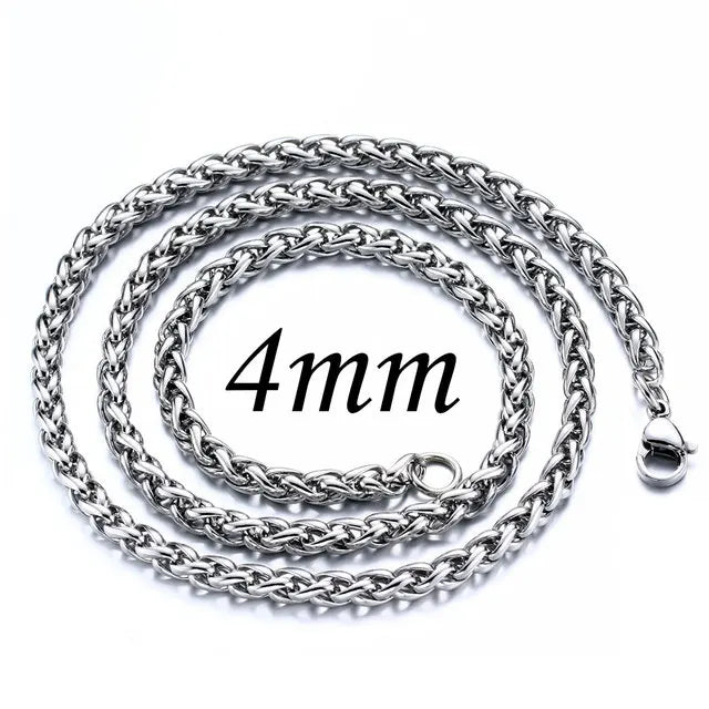 Multi Größe Männer Geflochtene Link Kette Halsketten Großhandel Edelstahl Männlichen Halsband Colar Schmuck mode Geschenke für Ihn
