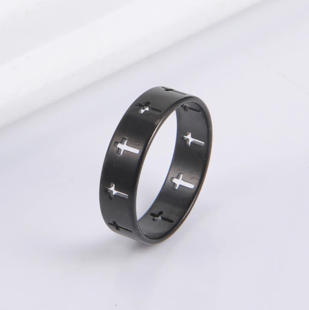 Skyrim Hohlkreuz Herrenring Damen Supernatural Jesus Edelstahl Verlobungsring Paar 2025, Schmuck, Jahrestagsgeschenke