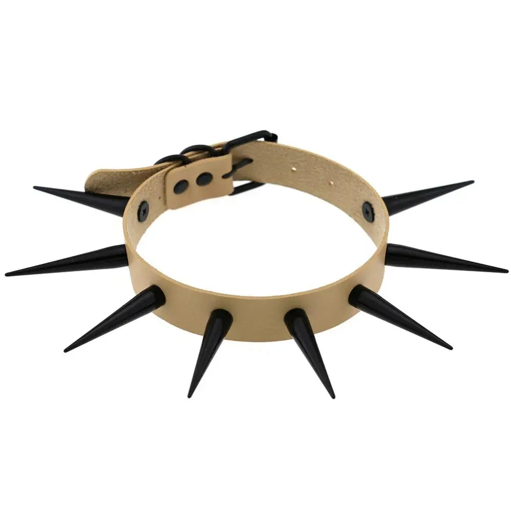 Große lange Spikes Halsband Kühle Punk Halskette für Frauen Männer Metall Halsband Rave Festival Goth Kostüme Schmuck