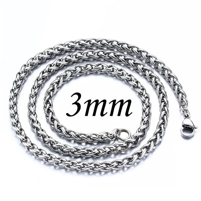 Multi Größe Männer Geflochtene Link Kette Halsketten Großhandel Edelstahl Männlichen Halsband Colar Schmuck mode Geschenke für Ihn
