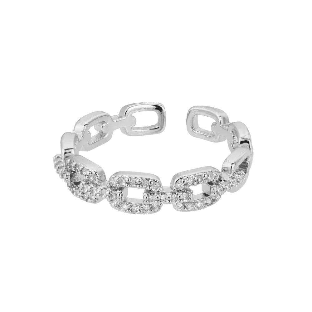 Klassische Zirkon Twist Kette Ringe Für Frauen Edelstahl Elegante Paar Ring Hochzeit Schmuck Geschenk Bijoux Femme Kostenloser Versand