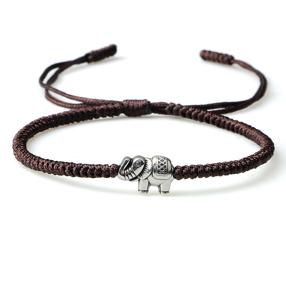 Retro-Elefant-Armbänder, glückliches geflochtenes Kettenarmband für Damen und Herren, viel Glück, Freundschaft, Wunsch-Geschenk, Schmuck, handgefertigt, verstellbar