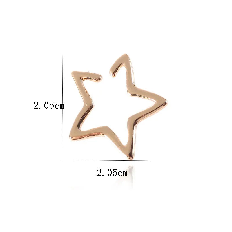 Mädchen Hohle Stern Ohr Manschette Ohrringe Ohrstecker Boho Vintage Gefälschte Knorpel Ohrring Clip Ohrringe Frauen Ohrringe Punk Rock Earcuff