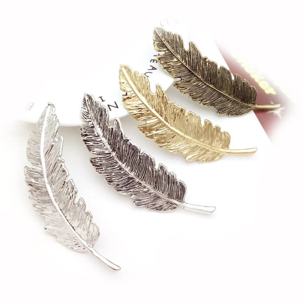 Neue Legierung Vintage Haar Clip Feder Blatt Form Haarspange Metall Haarnadeln Für Frauen Dame Headwear Haar Zubehör