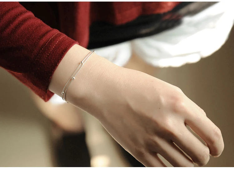 Neuer Modeschmuck, schöne Armbänder aus 925er-Sterlingsilber, rotes Herz, einfache Persönlichkeit, süße Armbänder