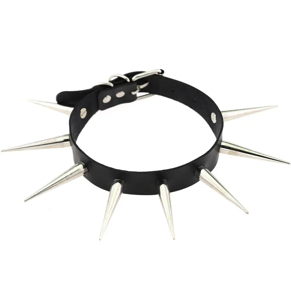 Große lange Spikes Halsband Kühle Punk Halskette für Frauen Männer Metall Halsband Rave Festival Goth Kostüme Schmuck