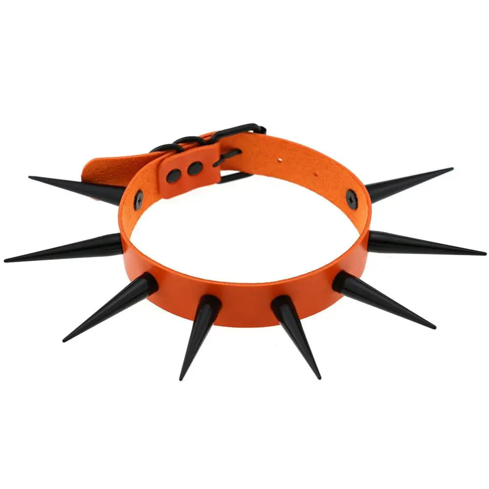 Große lange Spikes Halsband Kühle Punk Halskette für Frauen Männer Metall Halsband Rave Festival Goth Kostüme Schmuck