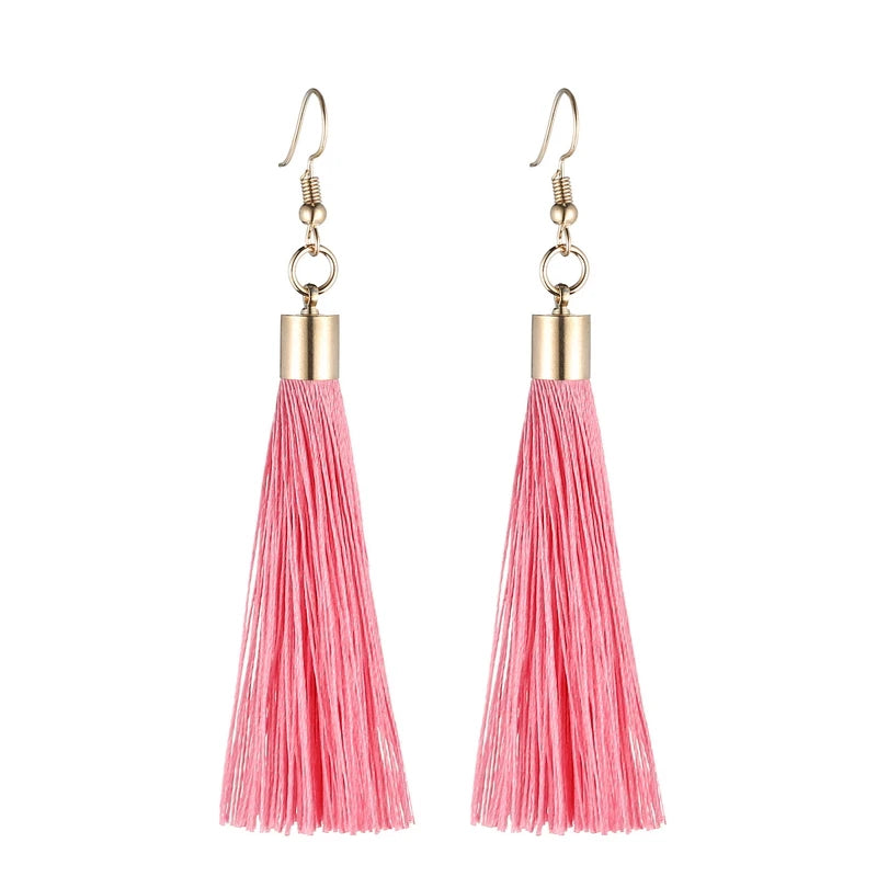 LOVBEAFAS Fringe Quaste Ohrringe Für Frauen Gold Farbe Vintage Lange Tropfen Baumeln Ohrringe Mode Hochzeit Schmuck Party Geschenk