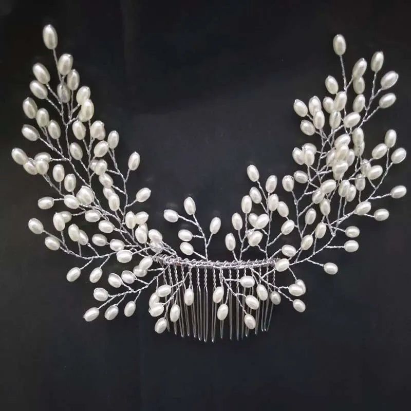 Braut Haar Zubehör Kristall Peals Haar Kämme Hochzeit Haar Clips Zubehör Schmuck Handgemachte Frauen Haar Ornamente Kopfschmuck