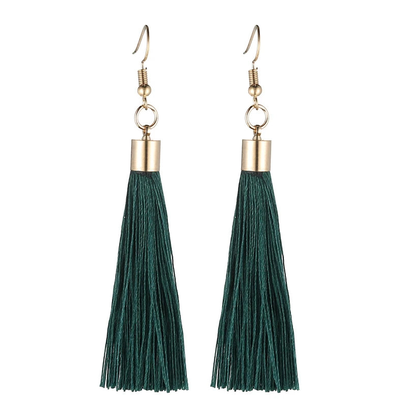 LOVBEAFAS Fringe Quaste Ohrringe Für Frauen Gold Farbe Vintage Lange Tropfen Baumeln Ohrringe Mode Hochzeit Schmuck Party Geschenk