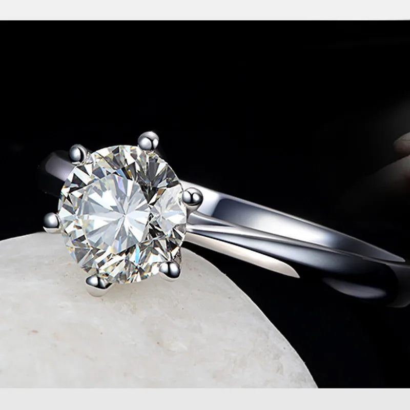 Feine Hochzeit Ringe für Männer Frauen Geschenk S925 Sterling Silber Österreichischen Kristall Engagement Vorschlag Ring Schmuck Bague Femme