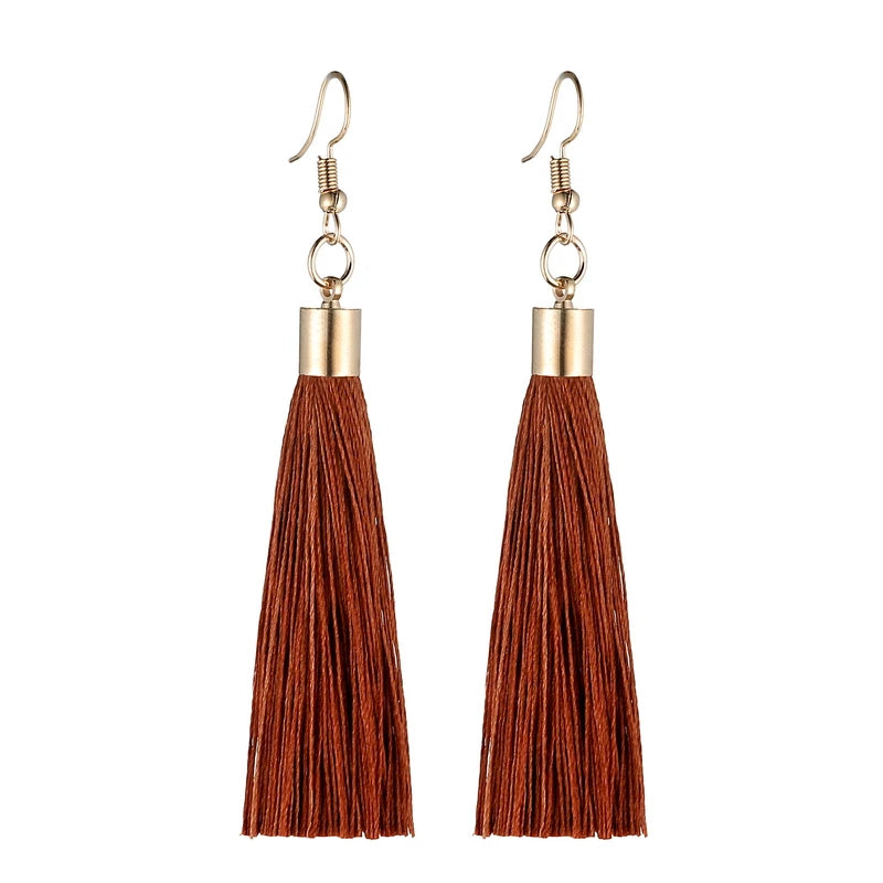 LOVBEAFAS Fringe Quaste Ohrringe Für Frauen Gold Farbe Vintage Lange Tropfen Baumeln Ohrringe Mode Hochzeit Schmuck Party Geschenk