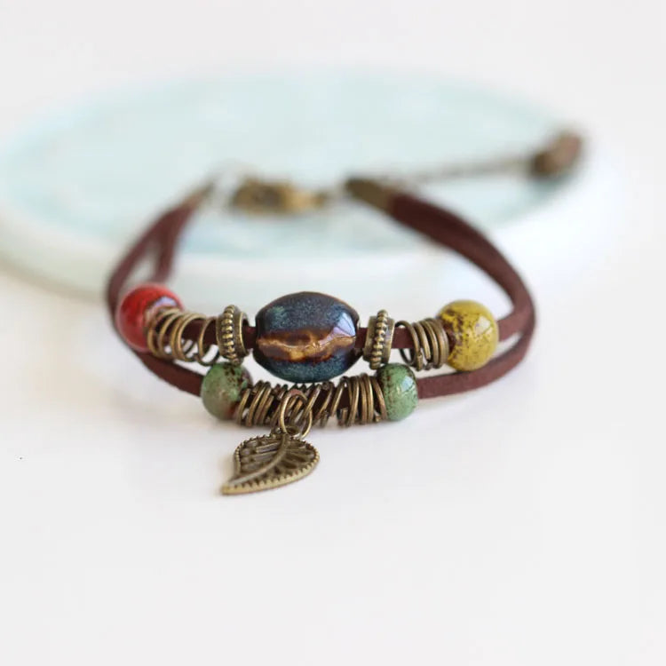 National Wind Restoring Ancient Ways Is The High Temperature Glaze Keramik handgefertigte Schmuckstücke Damenmode-Armbänder # 1077
