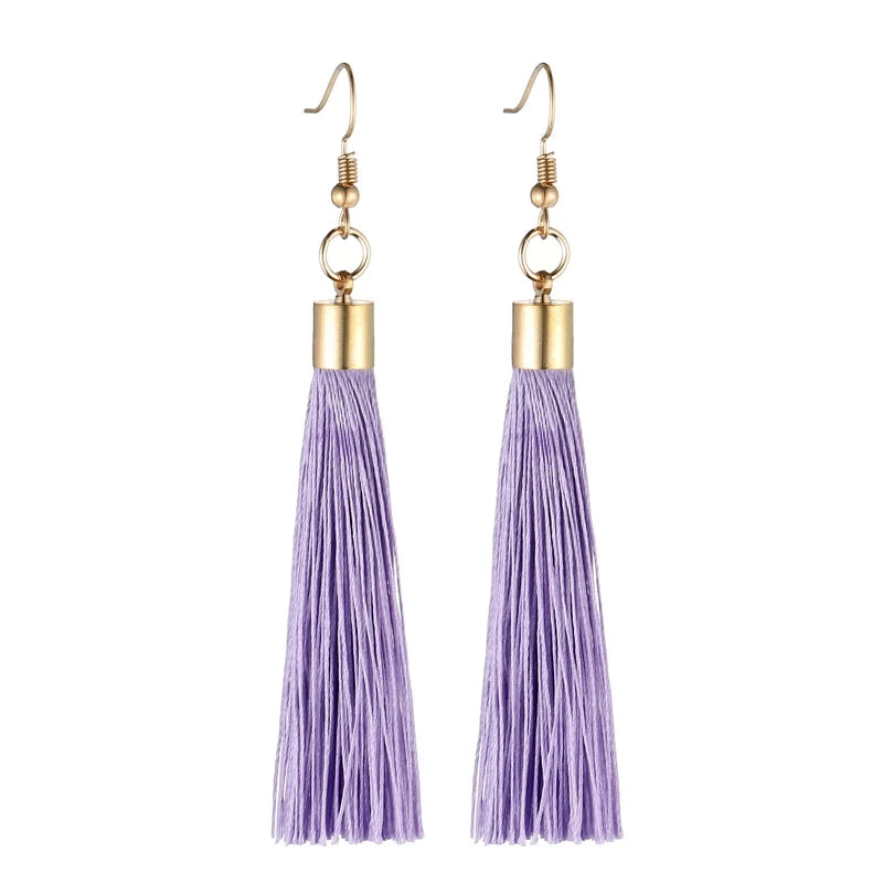 LOVBEAFAS Fringe Quaste Ohrringe Für Frauen Gold Farbe Vintage Lange Tropfen Baumeln Ohrringe Mode Hochzeit Schmuck Party Geschenk