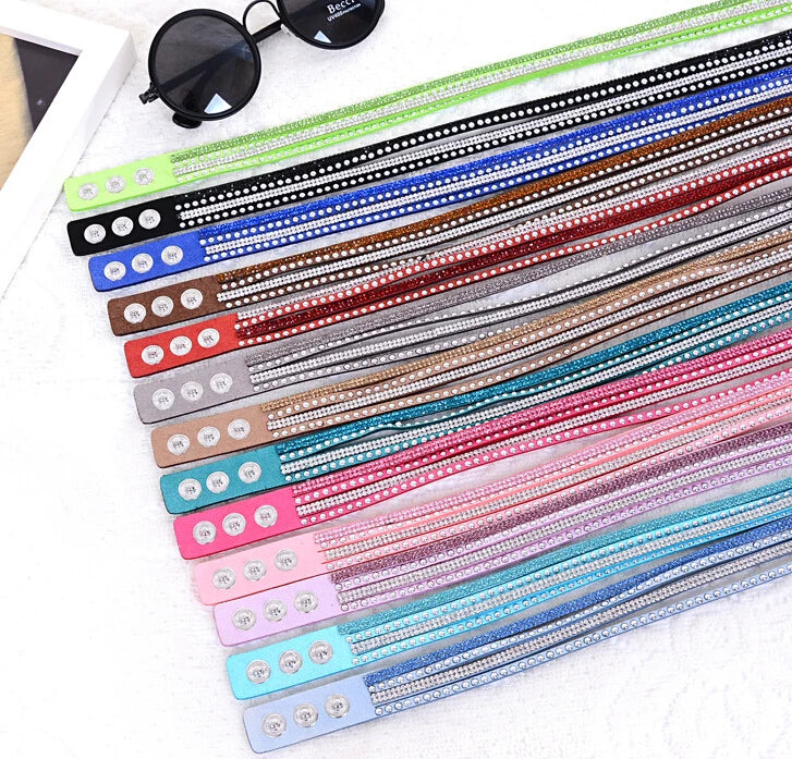 Punk-Lederarmband, neue Mode, Strass-Armband, Punk-Stil, mehrschichtige Armbänder und Armreifen, Nieten-Armband für Frauen 8087