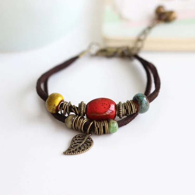 National Wind Restoring Ancient Ways Is The High Temperature Glaze Keramik handgefertigte Schmuckstücke Damenmode-Armbänder # 1077