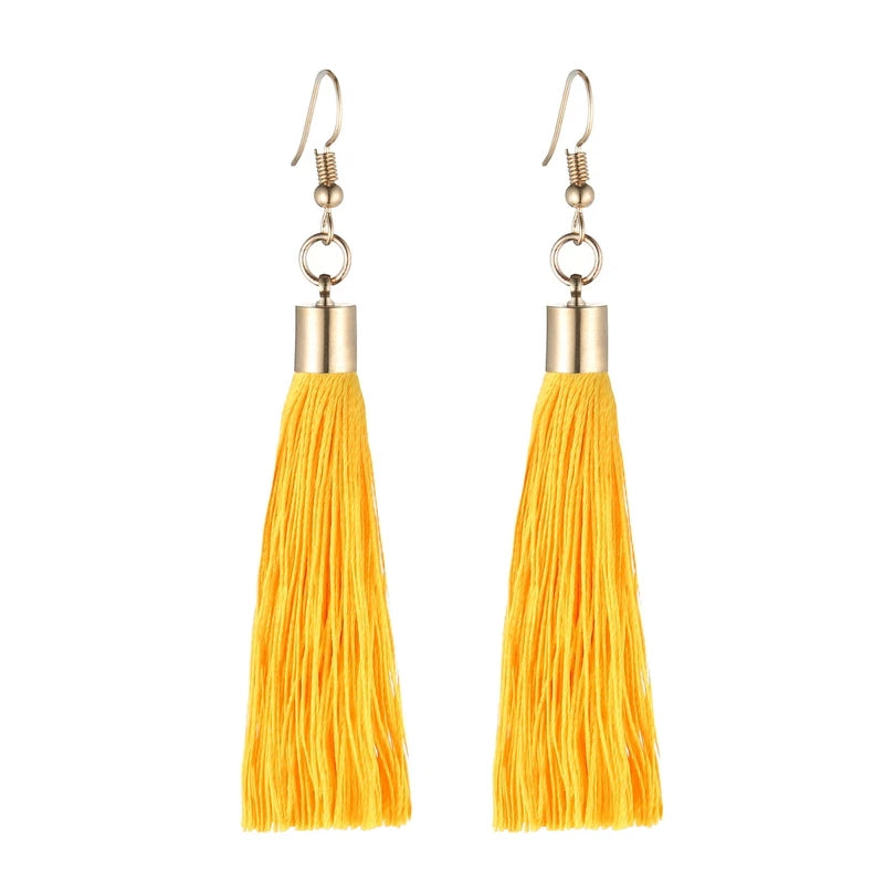 LOVBEAFAS Fringe Quaste Ohrringe Für Frauen Gold Farbe Vintage Lange Tropfen Baumeln Ohrringe Mode Hochzeit Schmuck Party Geschenk