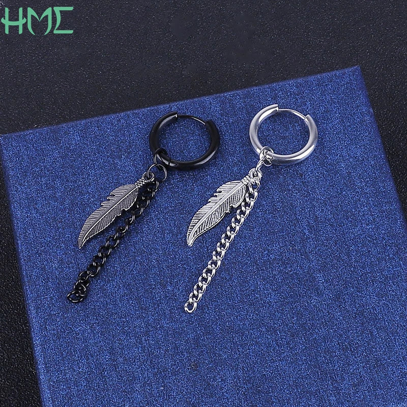 1pc Punk Titan Stahl Quaste Baumeln Ohrringe Ohr Stud Ohr Clip Für Männer Frauen Korea Erklärung Schmuck Exquisite Hip hop Brincos