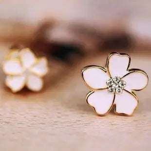 JIOFREE Korea Stil Blume Form Emaille Clip auf Ohrringe Ohne Piercing für Mädchen Party Nette Reizende Keine Loch Ohr Clip schmuck