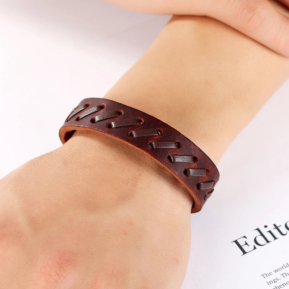 TYO Böhmen Spitze-up Stil Geometrische Twining Seil Kette PU Leder Armband Für Männer Schwarz & Braun Farbe Kette Zubehör schmuck