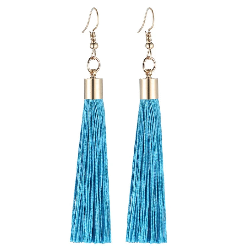 LOVBEAFAS Fringe Quaste Ohrringe Für Frauen Gold Farbe Vintage Lange Tropfen Baumeln Ohrringe Mode Hochzeit Schmuck Party Geschenk
