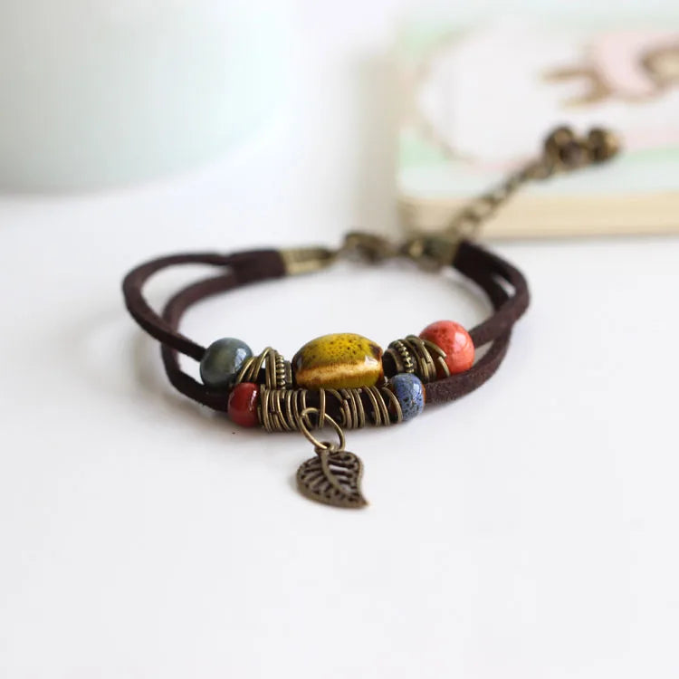 National Wind Restoring Ancient Ways Is The High Temperature Glaze Keramik handgefertigte Schmuckstücke Damenmode-Armbänder # 1077
