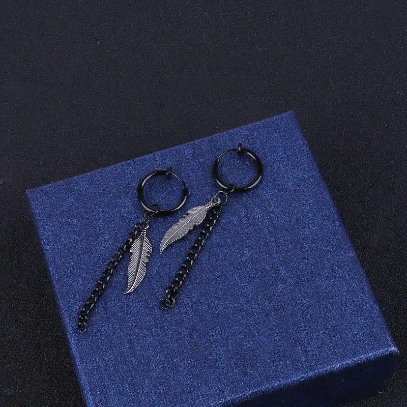 1pc Punk Titan Stahl Quaste Baumeln Ohrringe Ohr Stud Ohr Clip Für Männer Frauen Korea Erklärung Schmuck Exquisite Hip hop Brincos