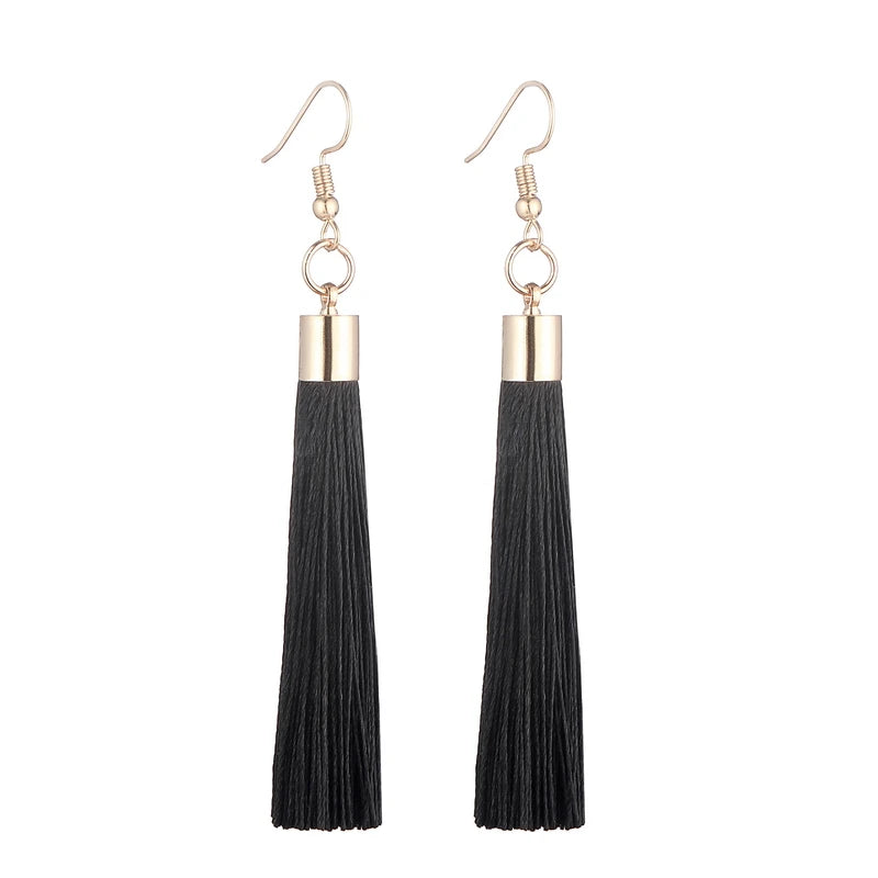 LOVBEAFAS Fringe Quaste Ohrringe Für Frauen Gold Farbe Vintage Lange Tropfen Baumeln Ohrringe Mode Hochzeit Schmuck Party Geschenk